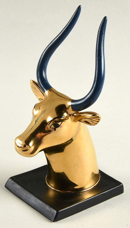Treasures of King Tut Head Of Cow - No Box by Franklin Mint-1