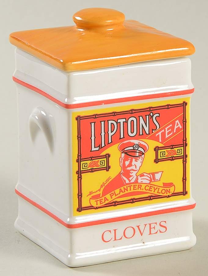Country Store Spice Jar Cloves-Lipton Tea - Spice Jar Set-Ind Jar-Motif 8 by Franklin Mint-1