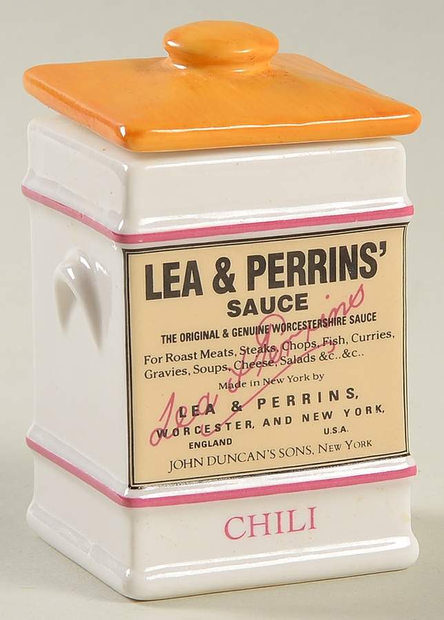 Country Store Spice Jar Chili-Lea & Perrins - Spice Jar Set-Ind Jar-Motif 24 by Franklin Mint-1