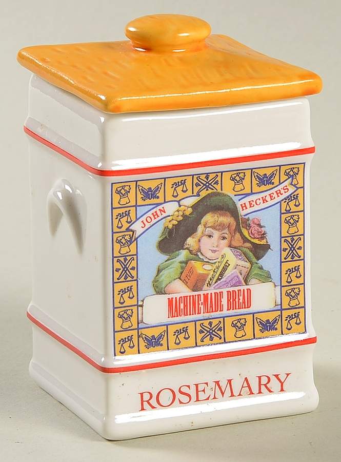Country Store Spice Jar Rosemary-John Heckers Bread - Spice Jar Set-Ind Jar-Motif 19 by Franklin Mint-1