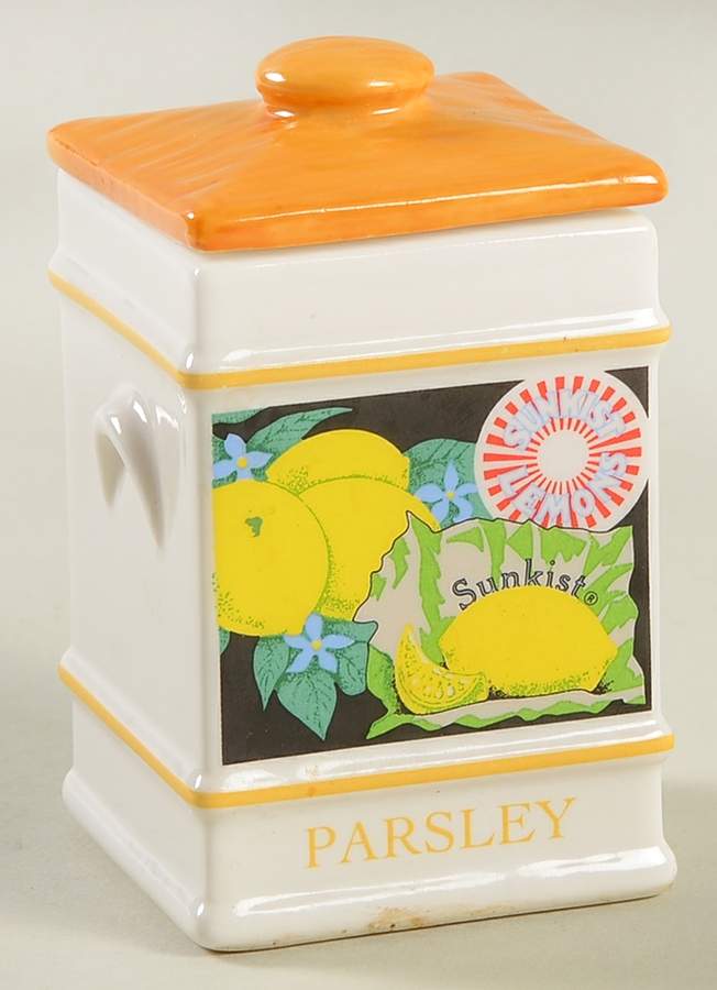 Country Store Spice Jar Parsley-Sunkist Lemons - Spice Jar Set-Ind Jar-Motif 18 by Franklin Mint-1