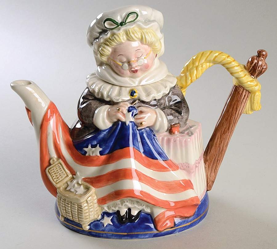 Important Women Teapot Series Betsy Ross - With Box by Fitz & Floyd-1