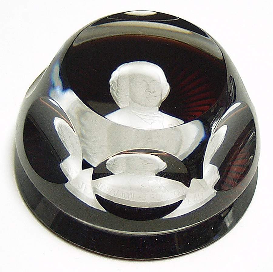 Cameos In Crystal-Bicentennial Jean-Jacques Rousseau - No Box by Franklin Mint-1
