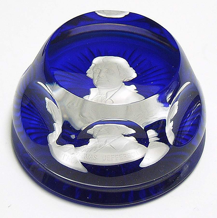 Cameos In Crystal-Bicentennial Thomas Jefferson - No Box by Franklin Mint-1