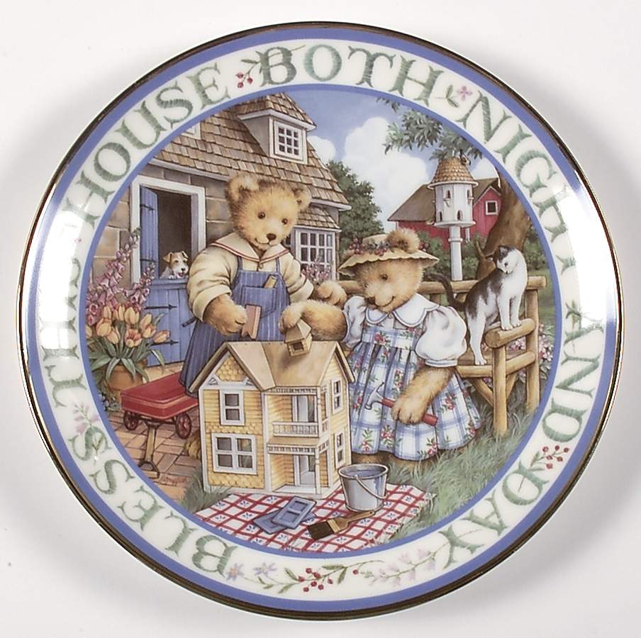 Prayerful Teddy Bears Bless This House - No Box by Franklin Mint-1