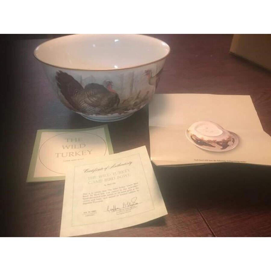 Game Bird-Bowl The Wild Turkey - No Box by Franklin Mint-1