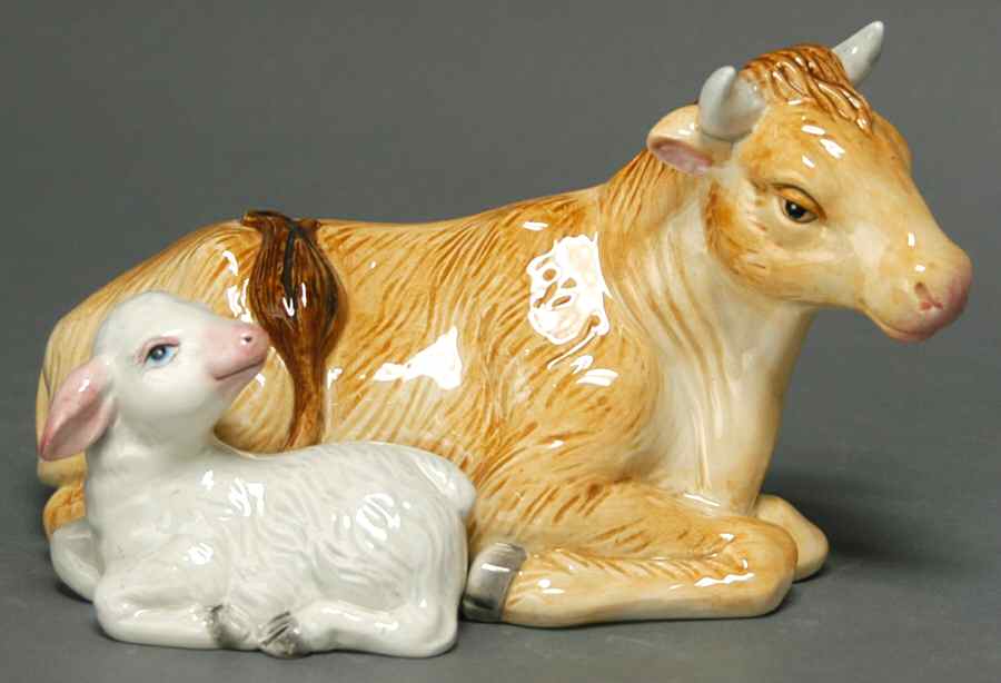 Nativity Figurines Oxen & Lamb  - No Box by Fitz & Floyd-1