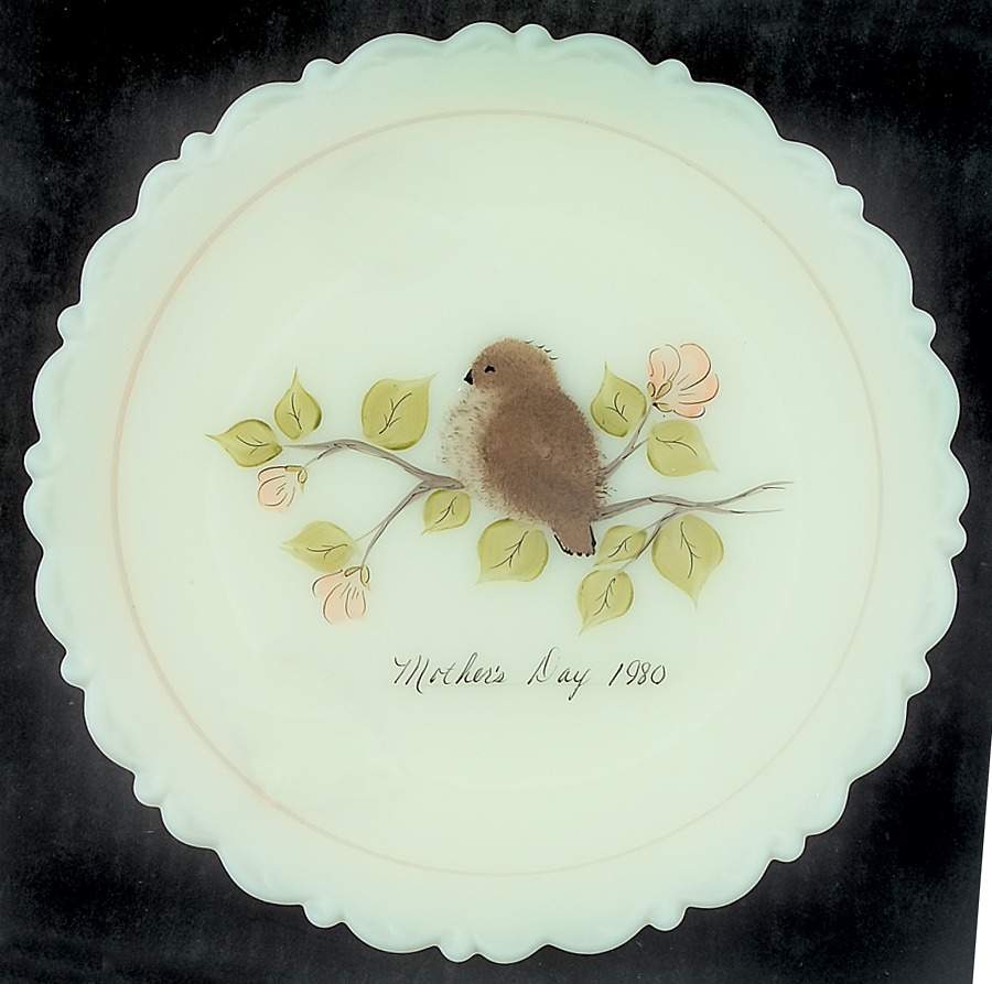 Mother'S Day Plate-Hand Painted New Born - No Box by Fenton-1