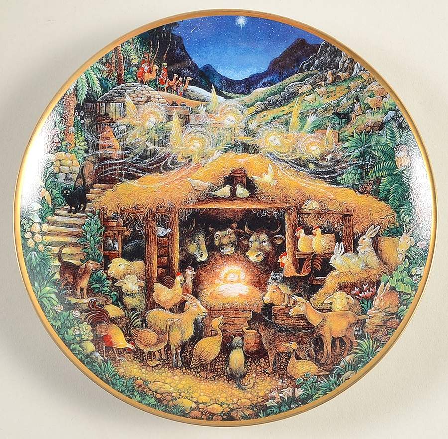 Bibical Scenes By Bill Bell for Franklin Mint Away In A Manger - No Box by Franklin Mint-1