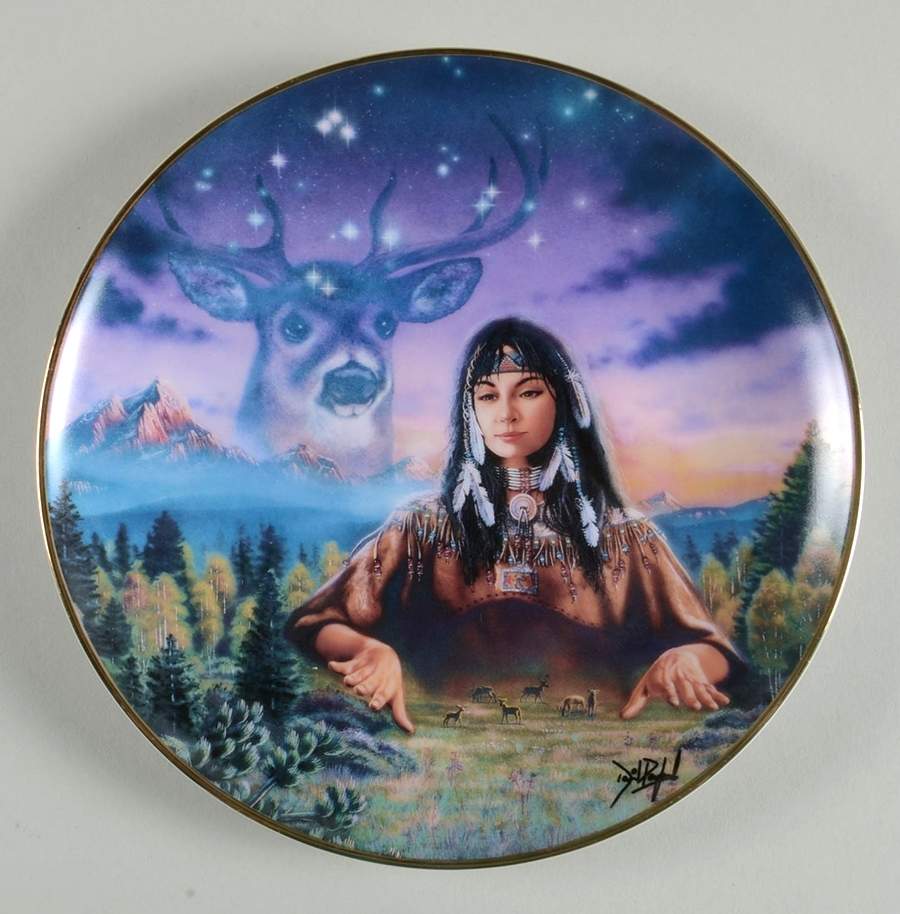 Nature's Eternal Spirit Maiden Of The Mystical Deer - No Box by Franklin Mint-1