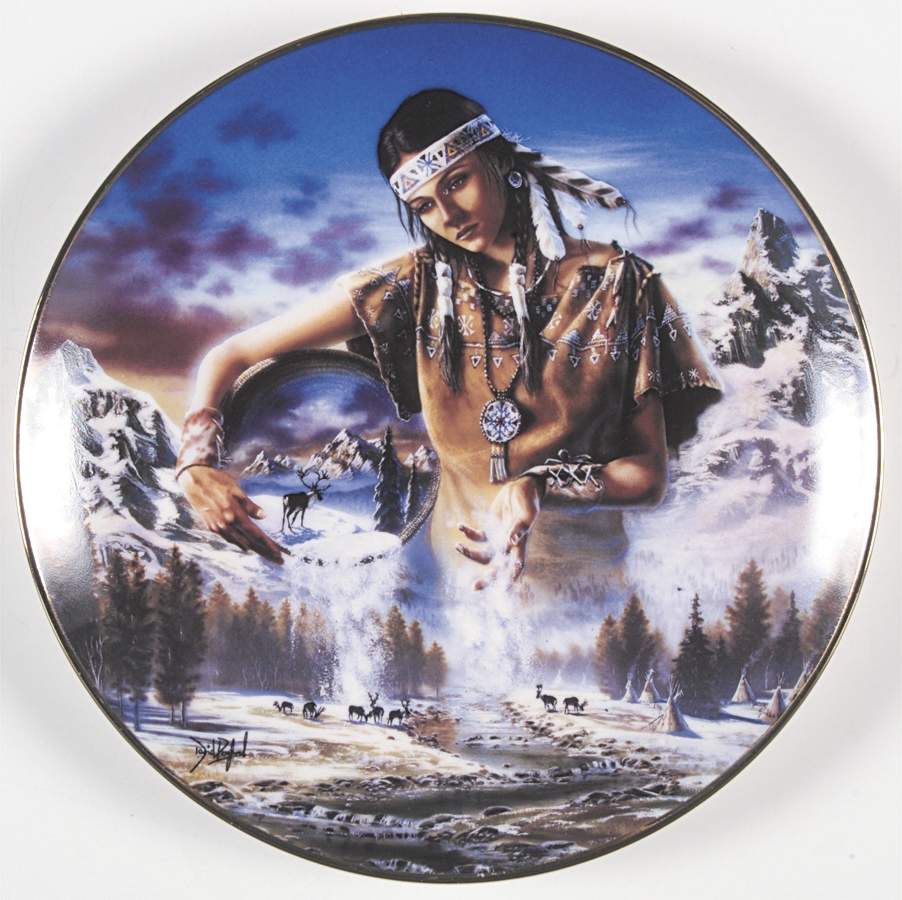 Nature's Eternal Spirit Maiden Of The First Snowfall - No Box by Franklin Mint-1