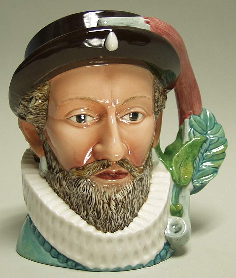 Maritime Character Jug Sir Walter Raleigh - No Box by Franklin Mint-1