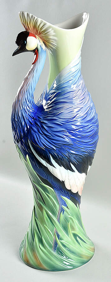 Franz Collection Giftware Grey Crown Crane Vase - Boxed by Franz Collection-1