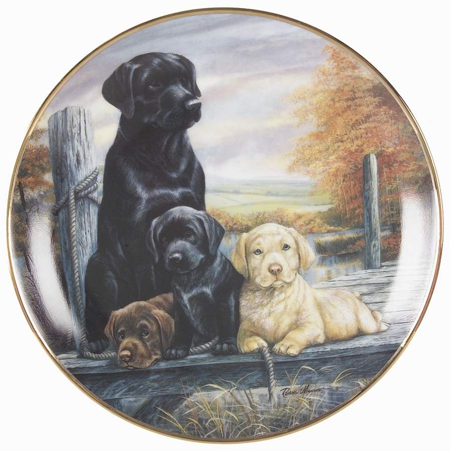 Labradors-Ruane Manning Family Circle - No Box by Franklin Mint-1