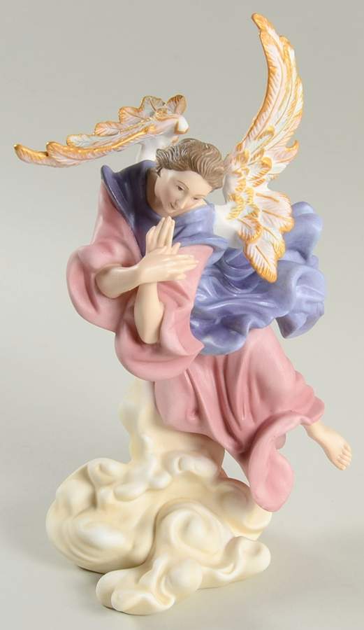 Vatican Nativity Set Angel-Pink And Blue - With Box by Franklin Mint-1