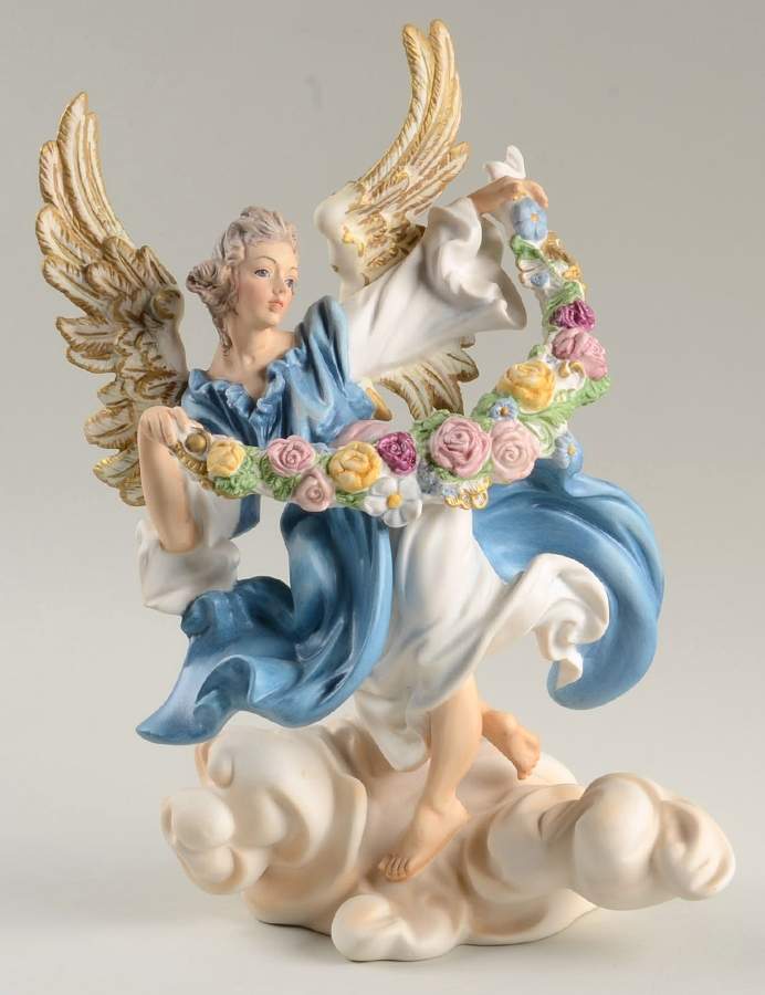 Vatican Nativity Set Angel With Garland - With Box by Franklin Mint-1
