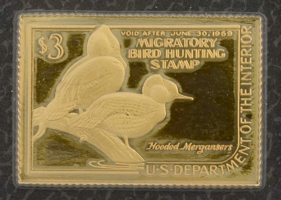 Duck Stamps of America Ingots Hooded Mergansers - No Box by Franklin Mint-1