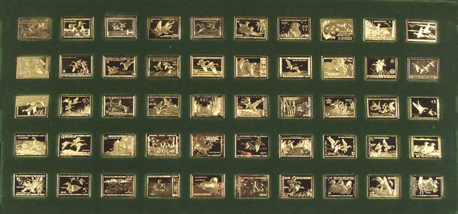 Duck Stamps of America Ingots Set Of 50 With Velvet Case - Boxed by Franklin Mint-1