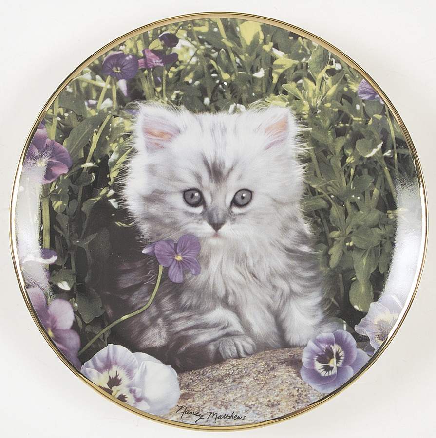 Nancy Matthews Cats Purrfect Pose - No Box by Franklin Mint-1