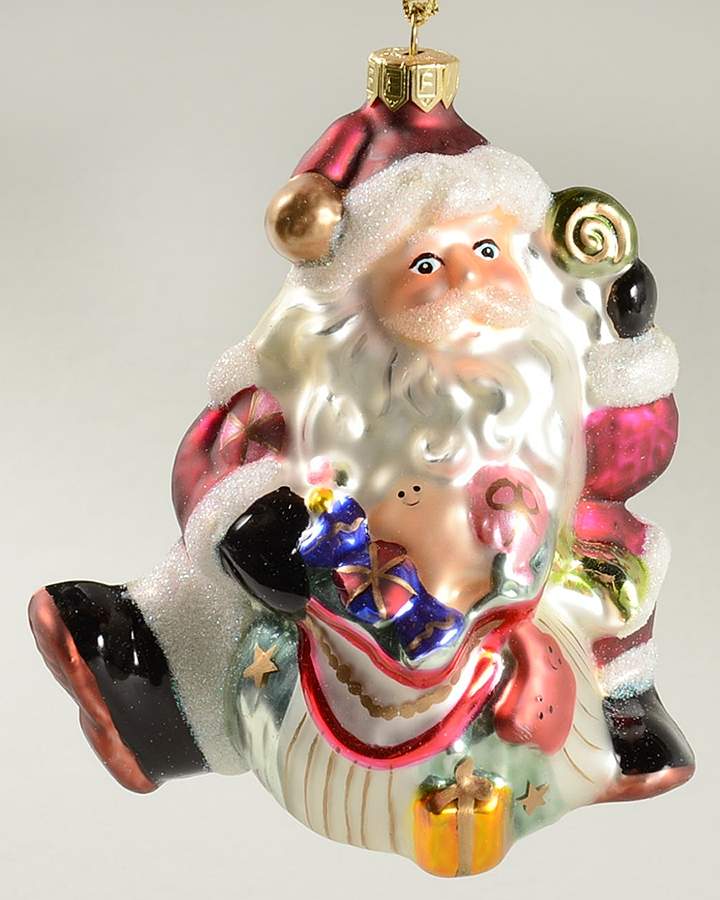 Fitz & Floyd Blown Glass Ornament Candylane Santa With Candy - No Box by Fitz & Floyd-1