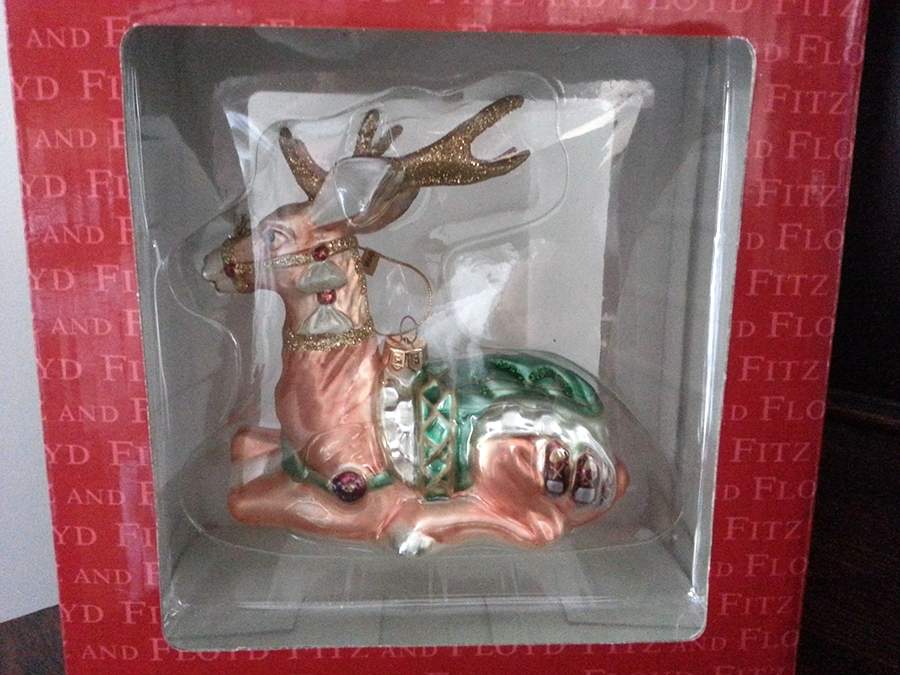 Fitz & Floyd Blown Glass Ornament Greg Medium Deer - No Box by Fitz & Floyd-1