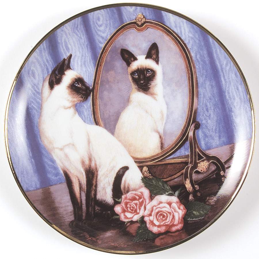 Daphne Baxter Cats Siamese Twins - No Box by Franklin Mint-1