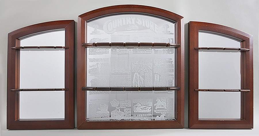 Country Store Spoon Collection Wooden Display Rack With Mirror - Display Rack Wood by Franklin Mint-1