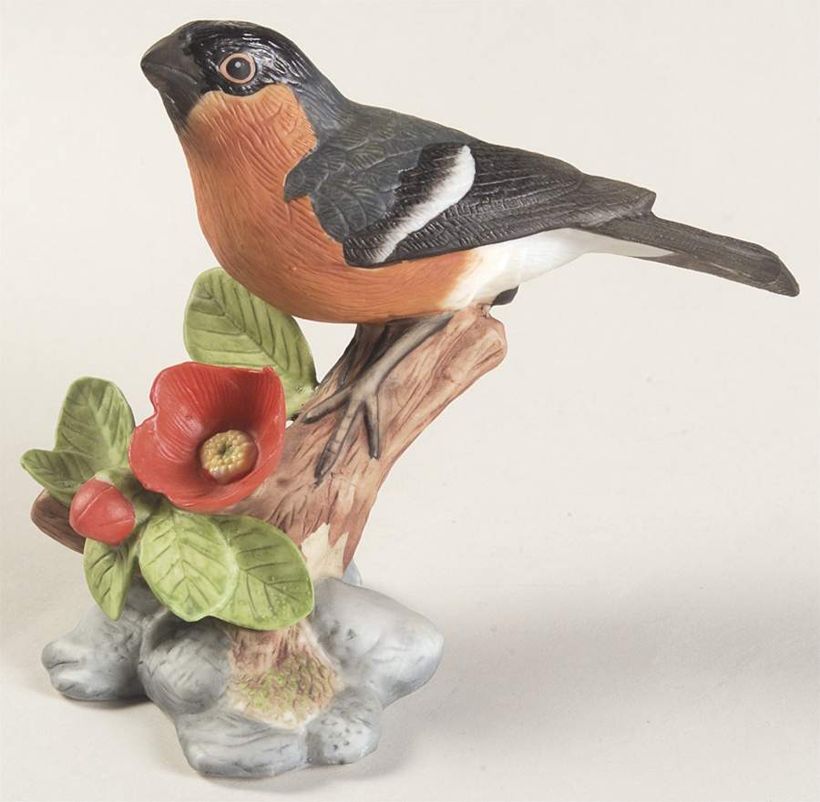 Birds and Blossoms of the World Bullfinch - Boxed by Franklin Mint-1