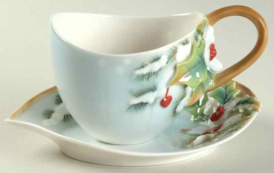 Holiday Beginnings Cup And Saucer Set - With Box by Franz Collection-1