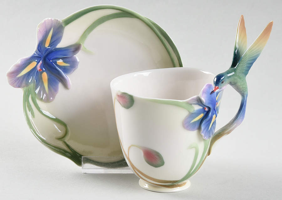 Long Tail Hummingbird Cup & Saucer Set - Boxed by Franz Collection-1