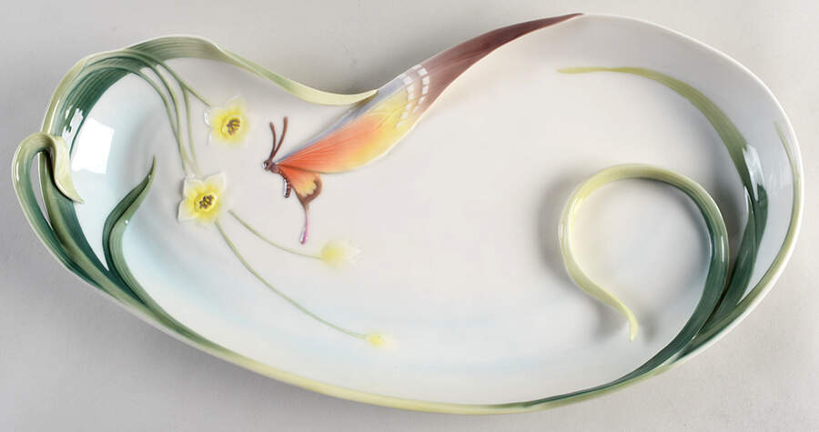 Papillon-Butterfly Collection Ornamental Platter - Boxed by Franz Collection-1