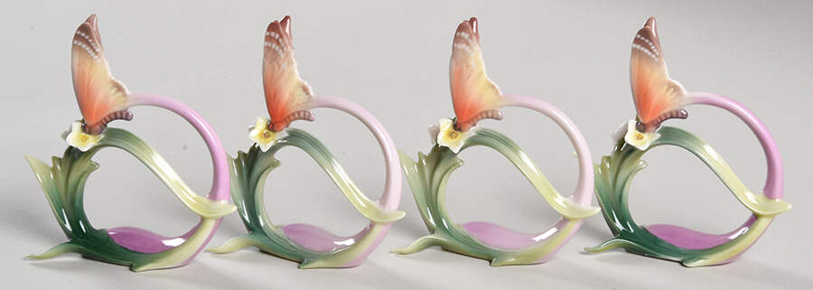 Papillon-Butterfly Collection Napkin Rings Set Of 4 - Boxed by Franz Collection-1