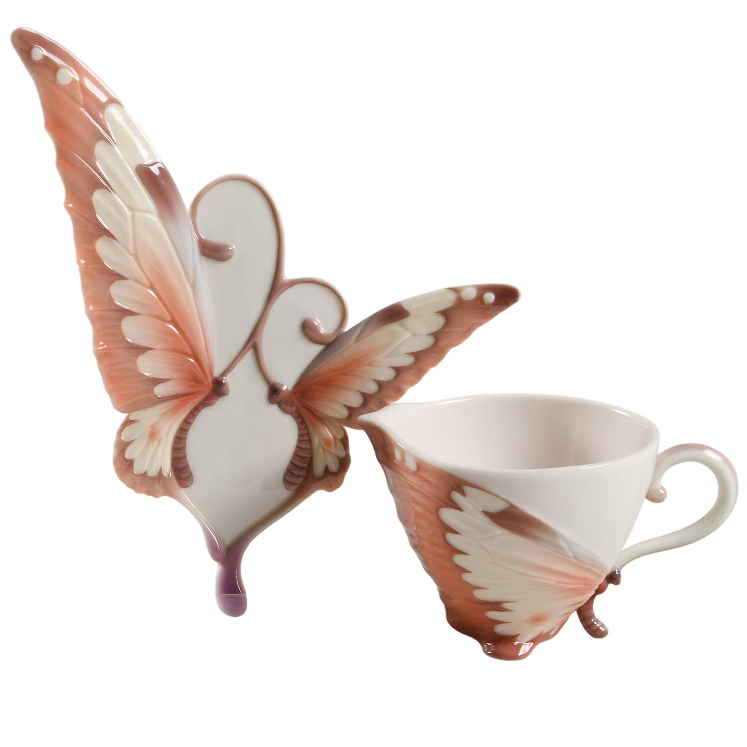 Papillon-Butterfly Collection Fantasy Cup & Saucer Set - Boxed by Franz Collection-1