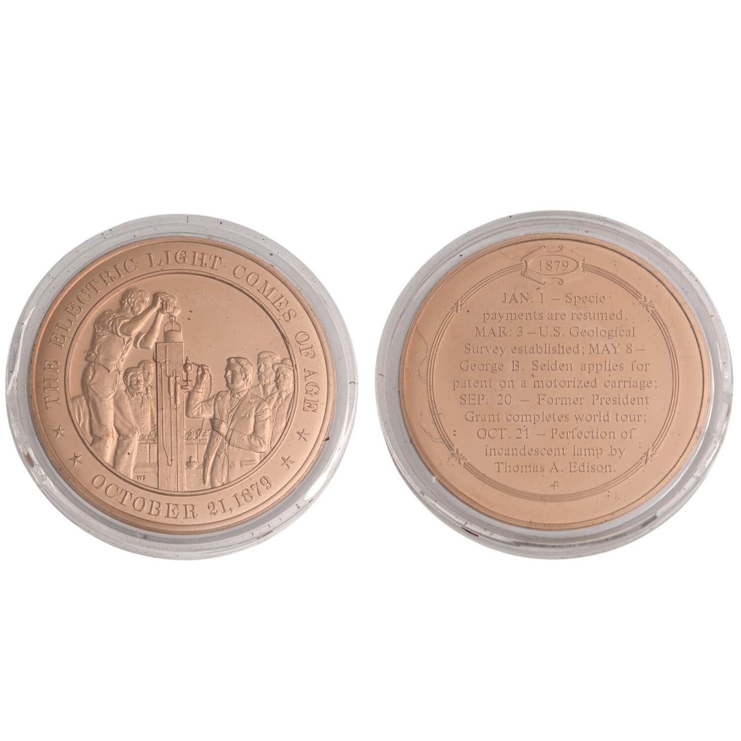 History of the United States-Proof Set 1879 - The Electric Light Comes Of Age - No Box by Franklin Mint-1