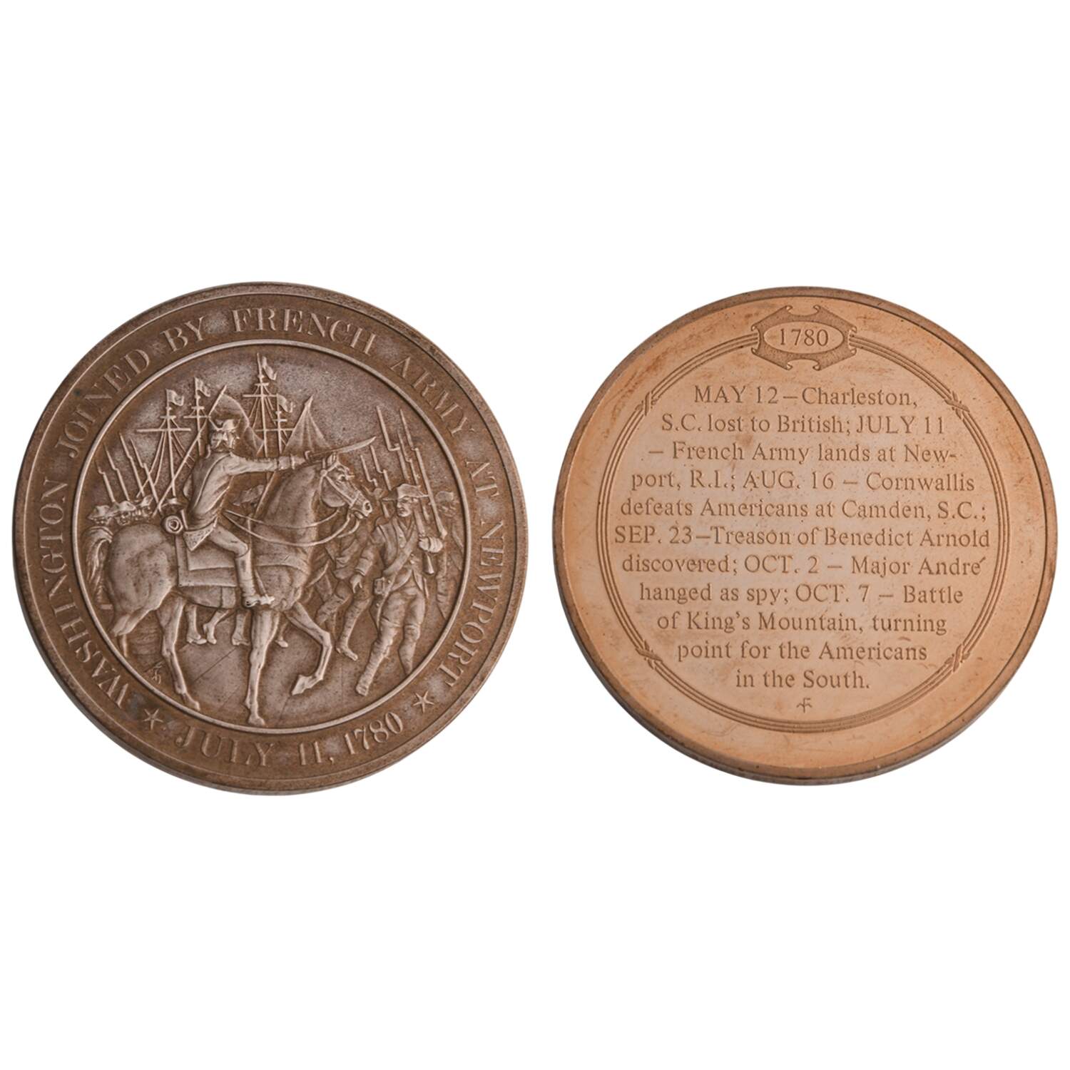 History of the United States-Proof Set 1780 - Washington Joined By French Army - No Box by Franklin Mint-1