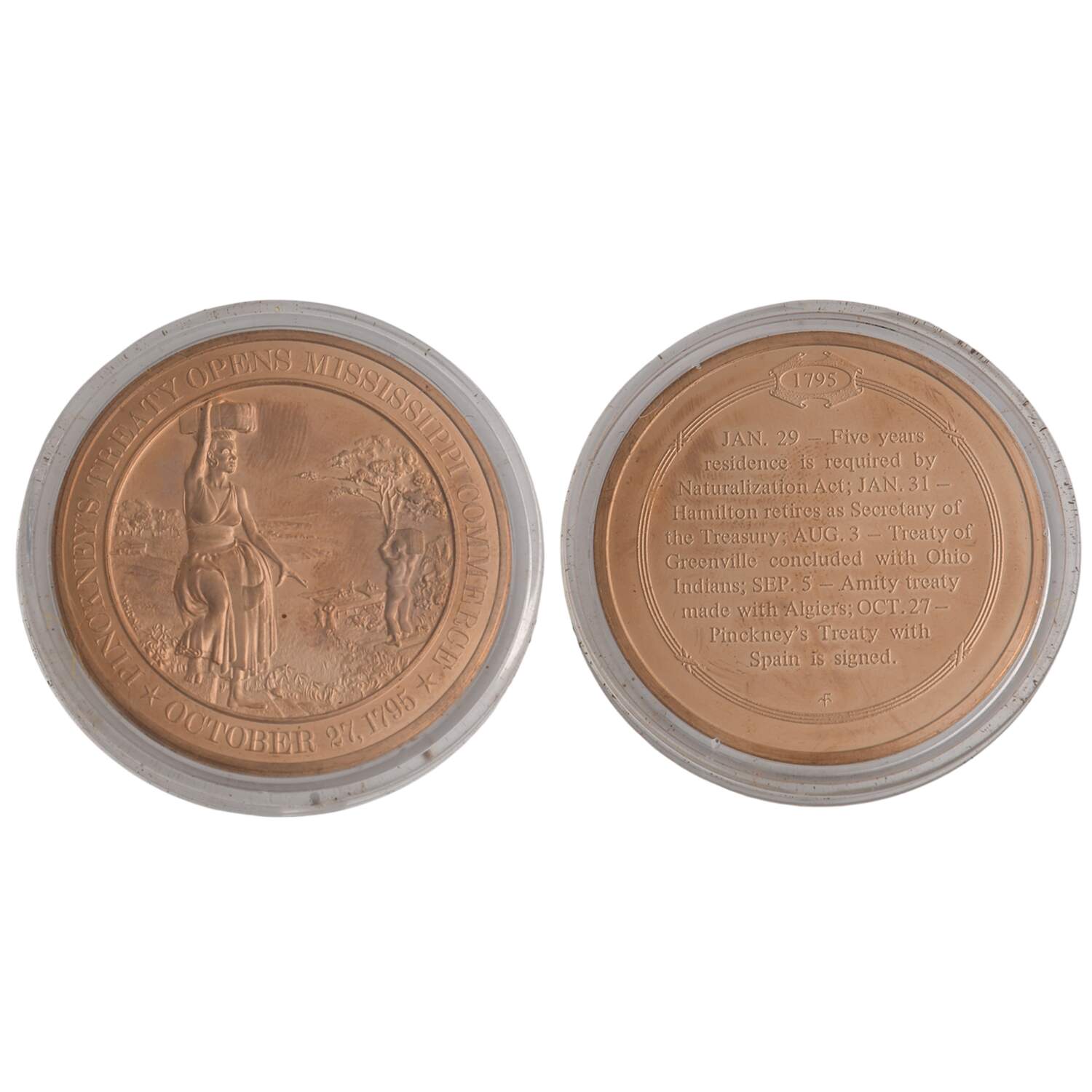 History of the United States-Proof Set 1795 - Pinckney's Treaty Opens  - No Box by Franklin Mint-1