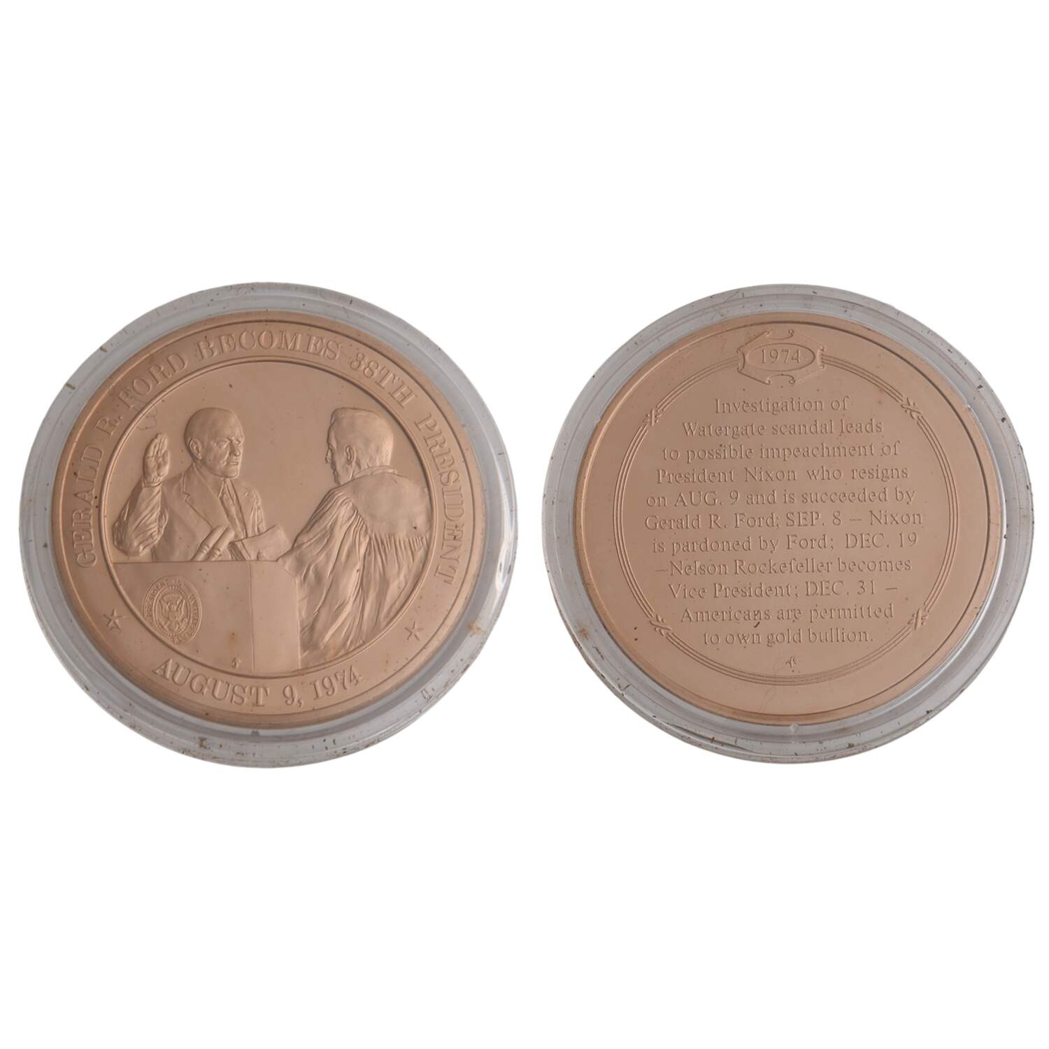 History of the United States-Proof Set 1974-Gerald Ford Becomes 38th President - No Box by Franklin Mint-1