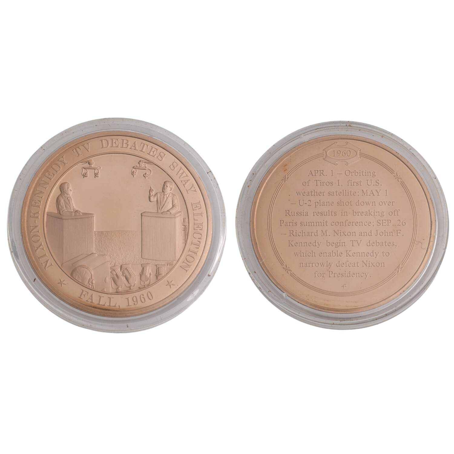 History of the United States-Proof Set 1960 - Nixon-Kennedy Tv Debate - No Box by Franklin Mint-1