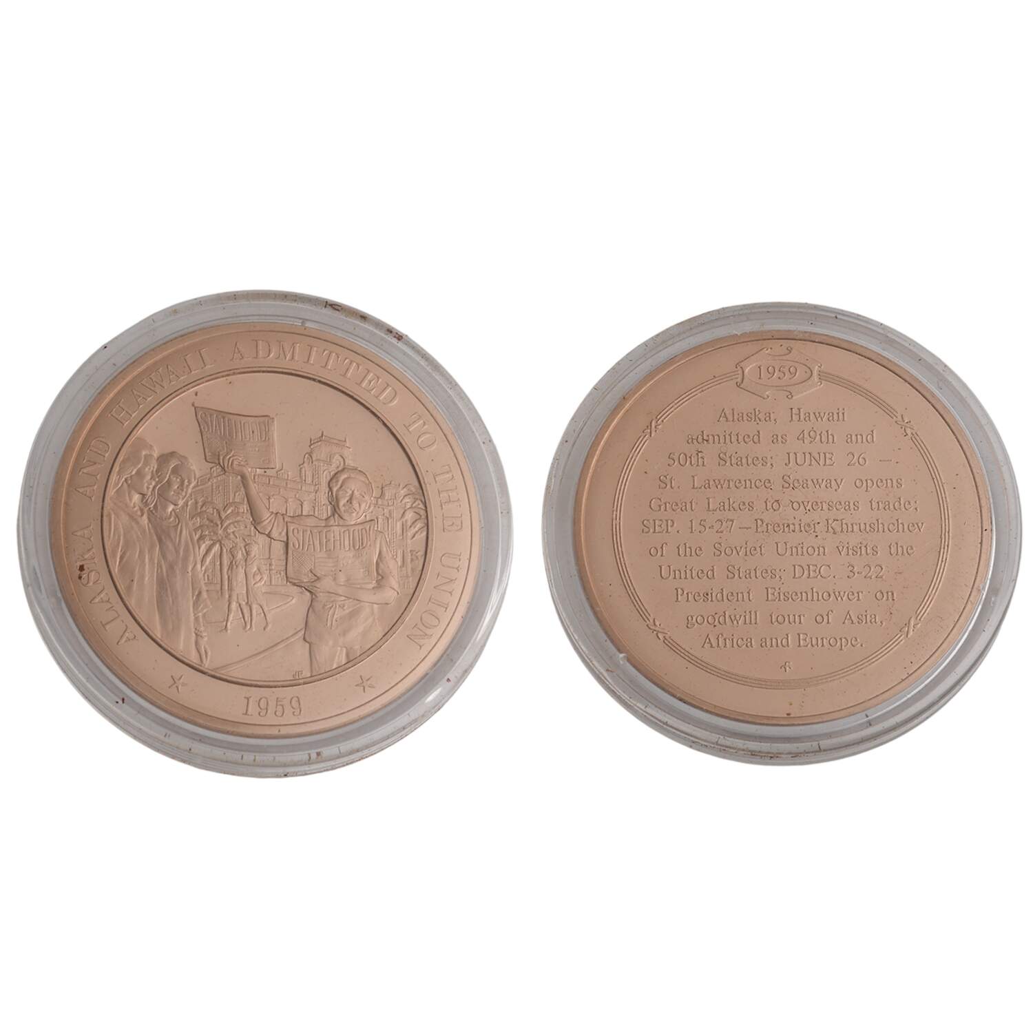 History of the United States-Proof Set 1959-Alaska And Hawaii Admitted To Union - No Box by Franklin Mint-1