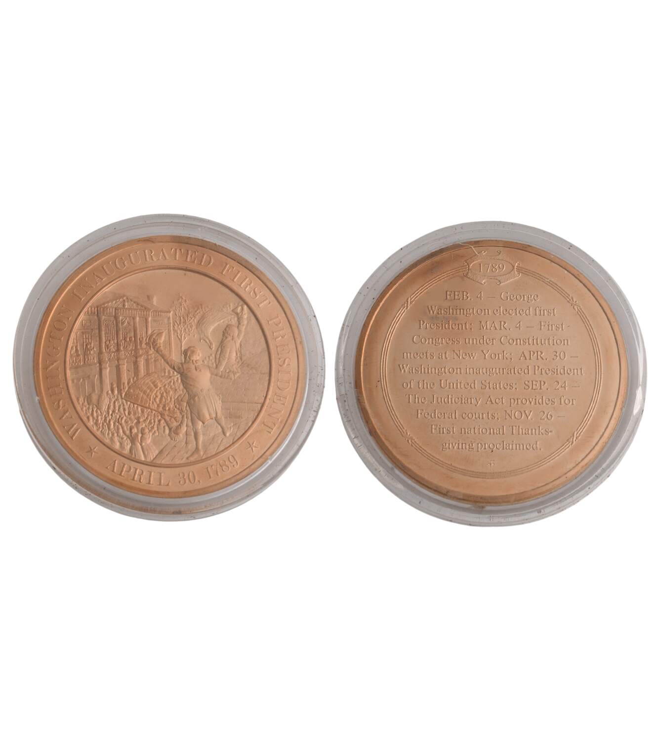History of the United States-Proof Set 1789 - Inagurated First President - No Box by Franklin Mint-1