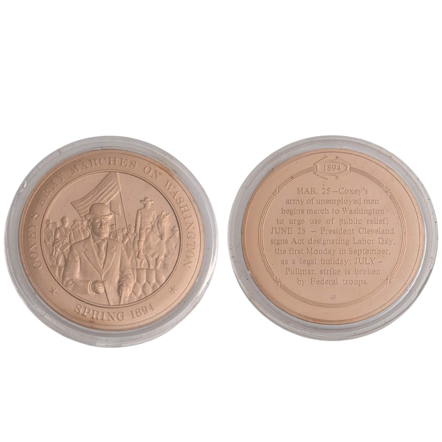 History of the United States-Proof Set 1894-Coxey's Army Marches On Washington - No Box by Franklin Mint-1