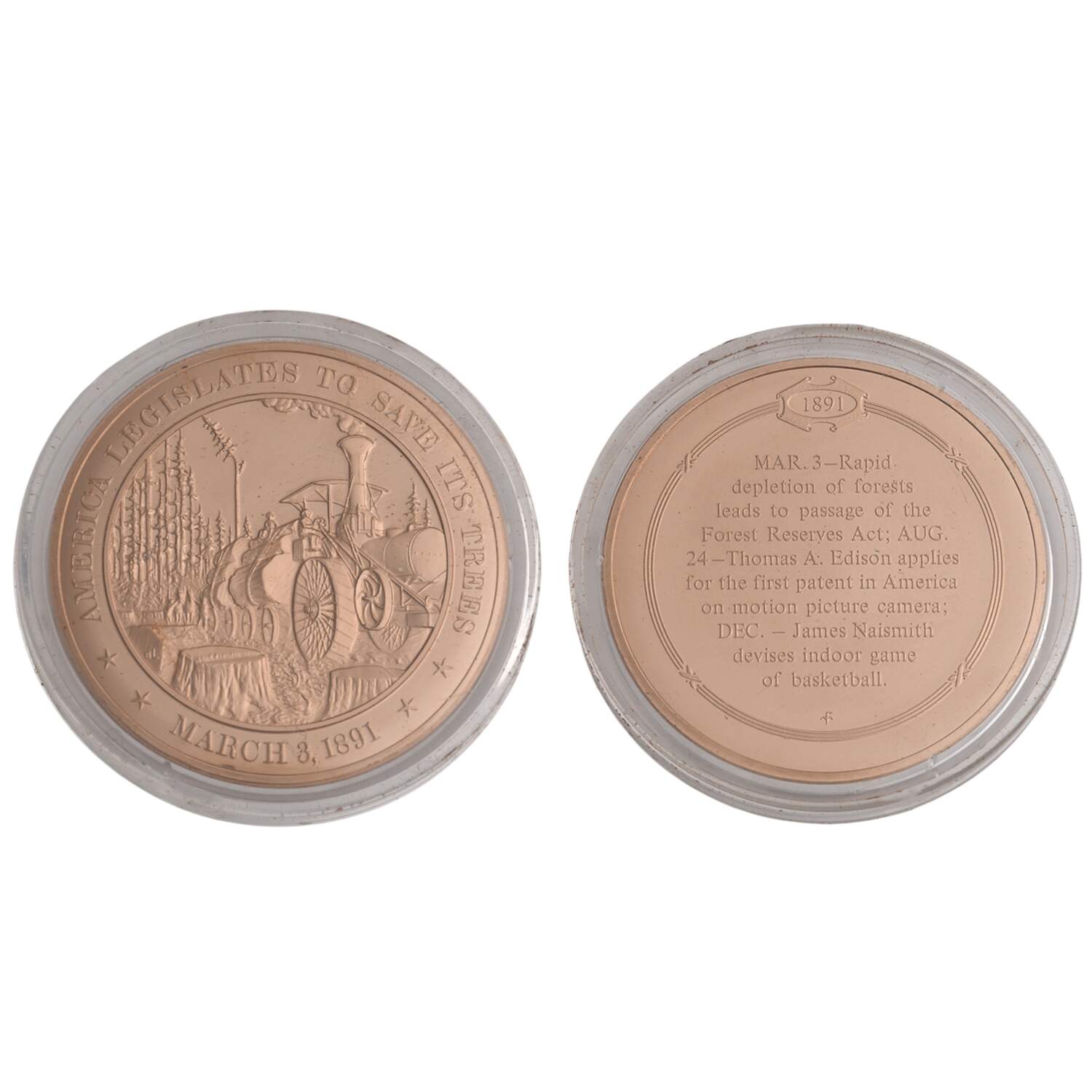 History of the United States-Proof Set 1891- Legislates To Save Its Trees - No Box by Franklin Mint-1
