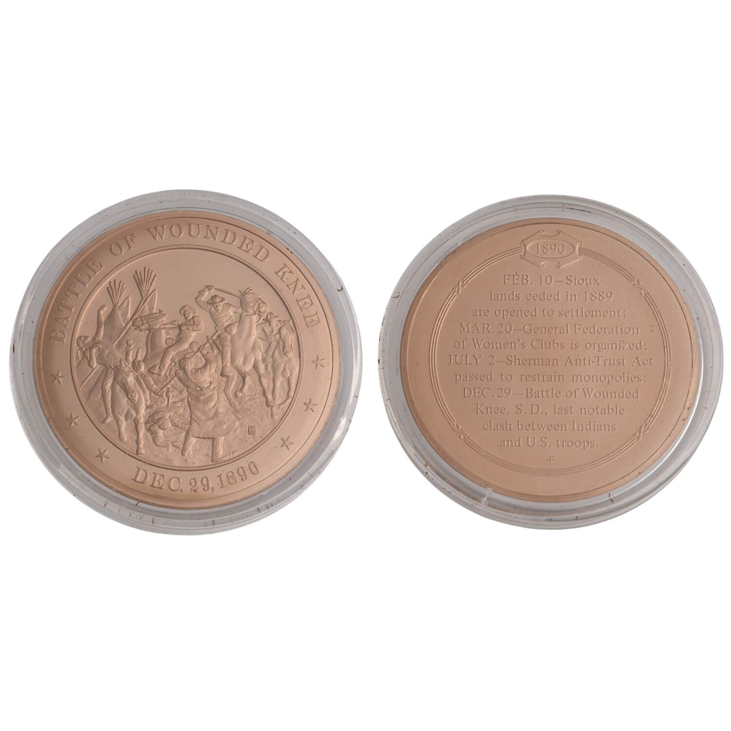 History of the United States-Proof Set 1890 - Battle Of Wounded Knee - No Box by Franklin Mint-1