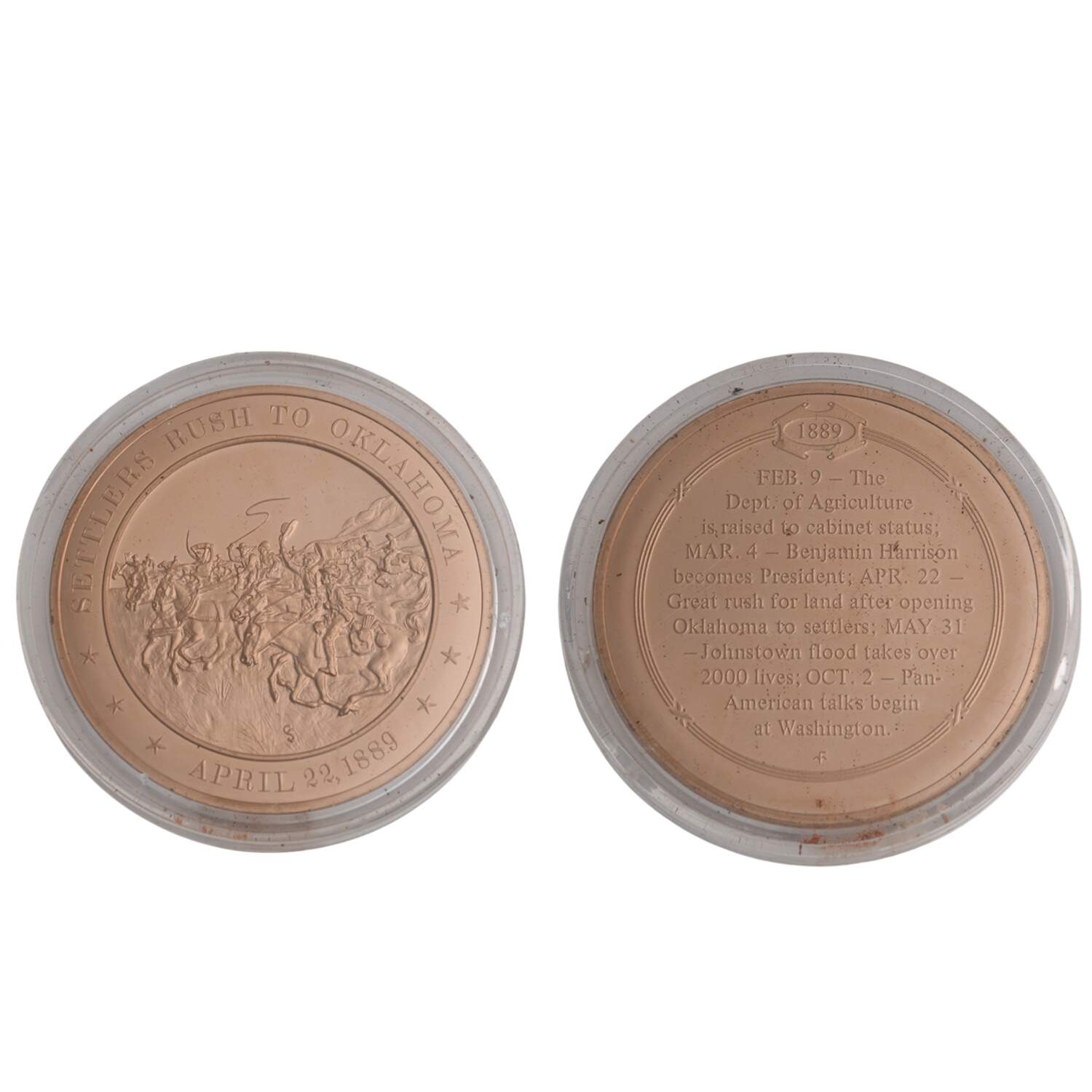 History of the United States-Proof Set 1889 - Settlers Rush To Oklahoma - No Box by Franklin Mint-1
