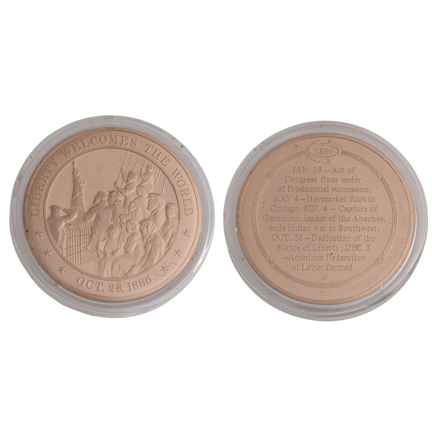 History of the United States-Proof Set 1886 - Liberty Welcomes The World - No Box by Franklin Mint-1