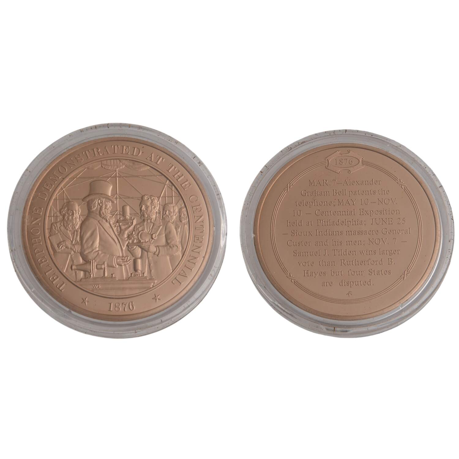 History of the United States-Proof Set 1876 - Telephone Demonstrated  - No Box by Franklin Mint-1