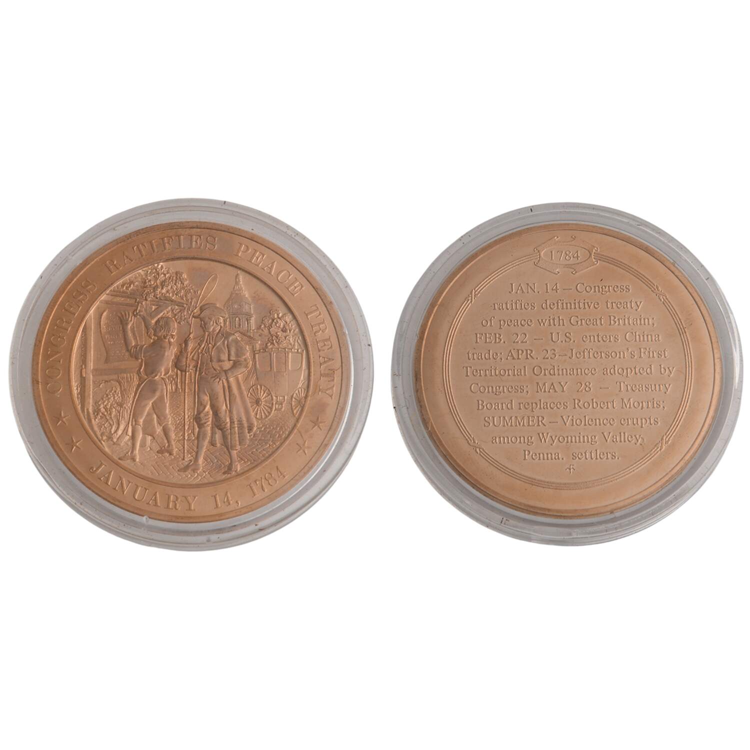 History of the United States-Proof Set 1784 - Congress Ratifies Peace Treaty - No Box by Franklin Mint-1