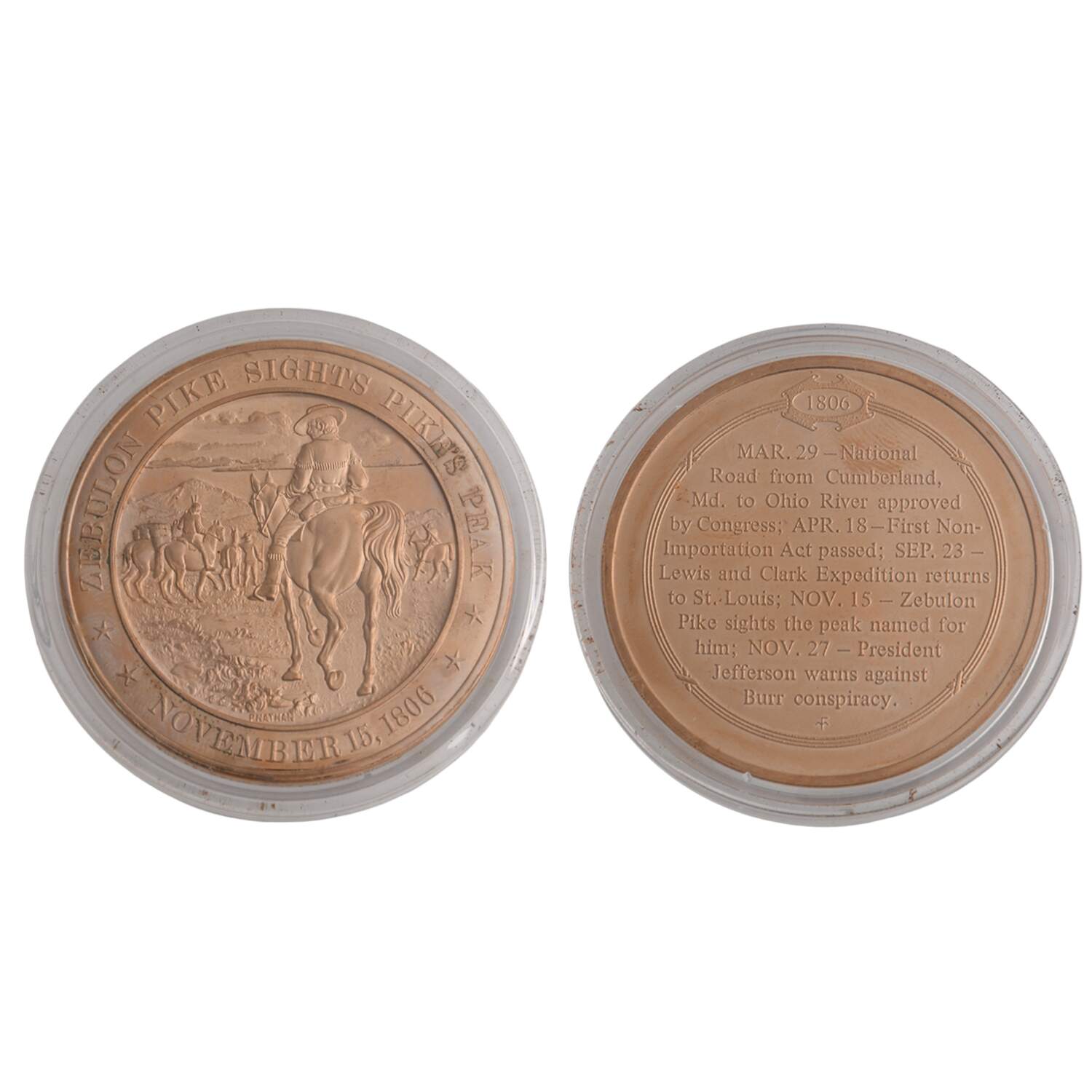 History of the United States-Proof Set 1806 - Zebulon Pike Sights Pike's Peak - No Box by Franklin Mint-1