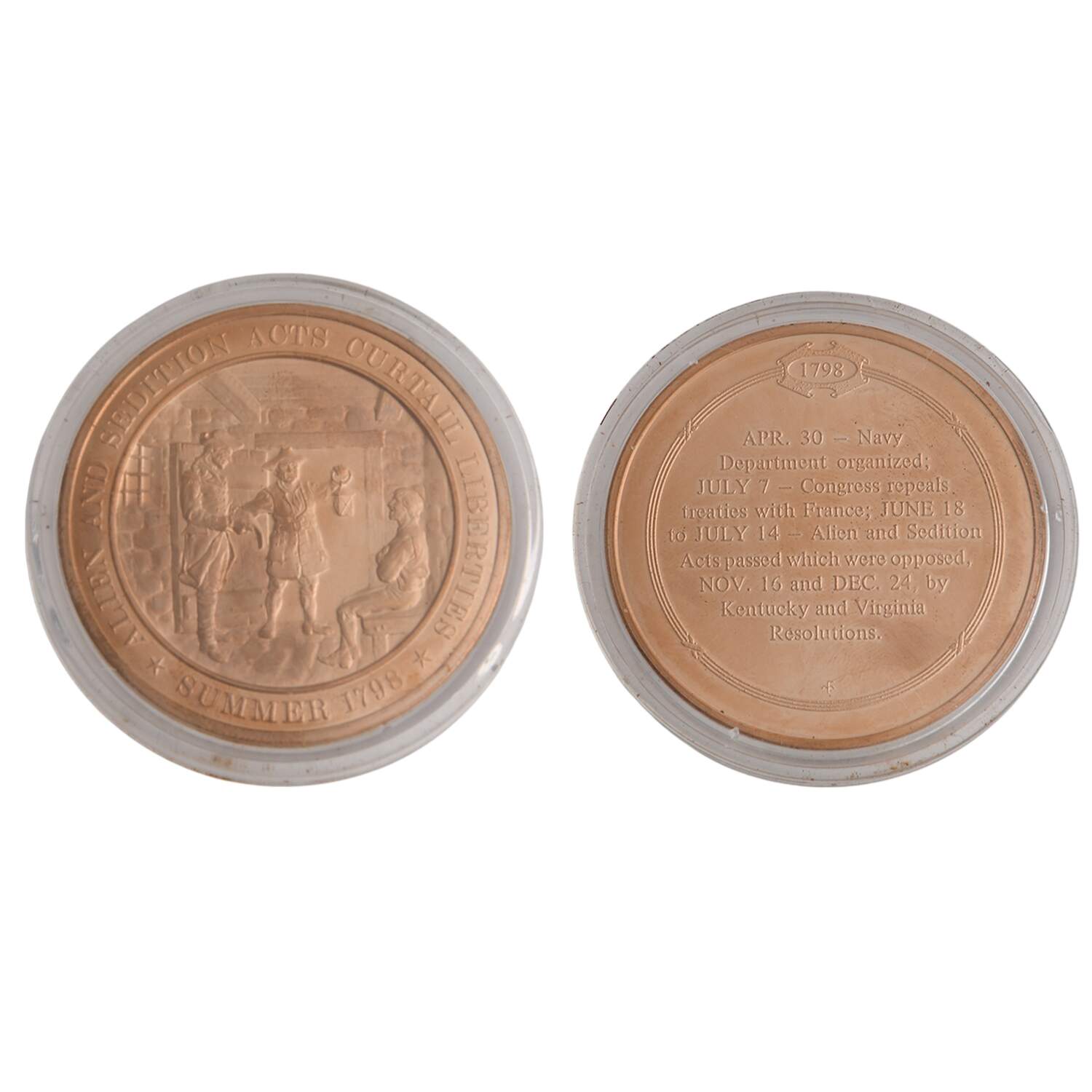 History of the United States-Proof Set 1798 -  Alien And Sedition Acts - No Box by Franklin Mint-1