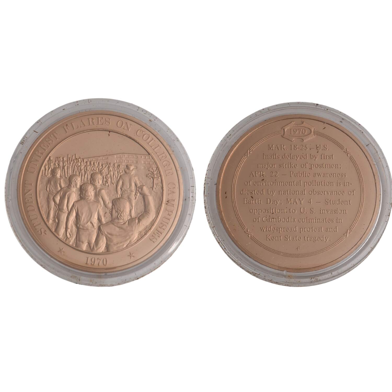History of the United States-Proof Set 1970-Student Unrest Flares On College  - No Box by Franklin Mint-1
